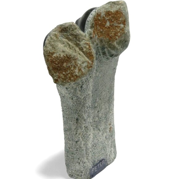 STONE SCULPTURE of Two Sisters by Peter Hand Carved Unique Artwork 9" - Picture 9 of 12